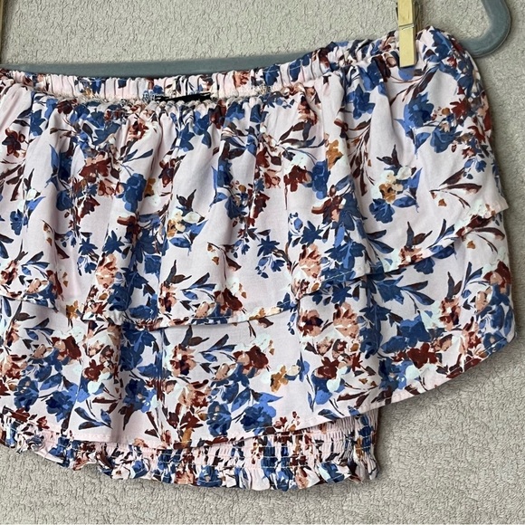 1 State Cropped Sleeveless Tube Top-Pink Floral-Tiered-Summer-Cottagecore-Casual - Picture 2 of 10